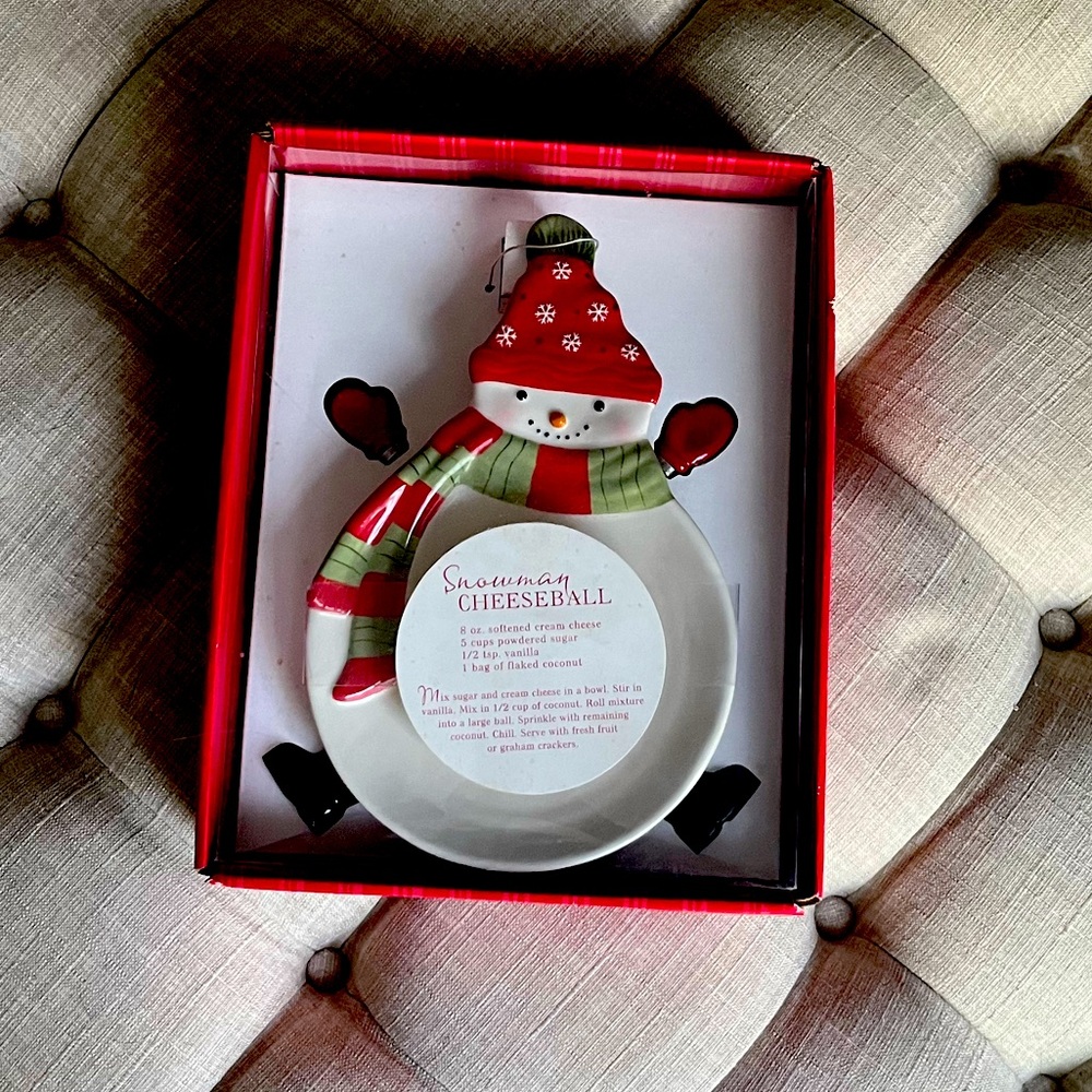 Snowman Cheeseball Tray